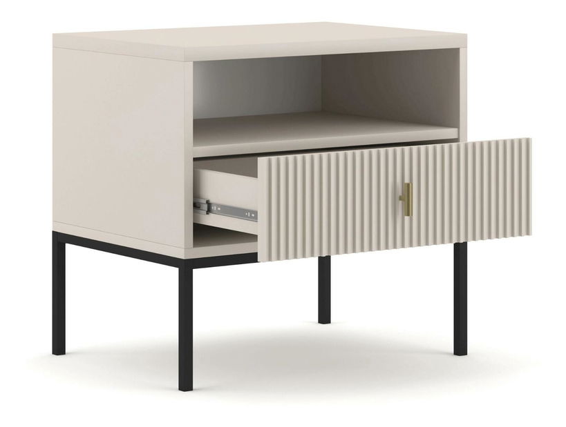 Noční stolek Militaba (kašmír + černá)