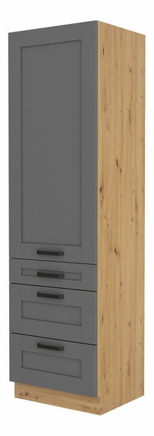 Potravinová kuchyňská skříň Lucid 60 DKS 210 3S 1F (dub artisan + dustgrey)