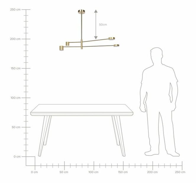 Závěsné svítidlo Betsabe (zlatá)