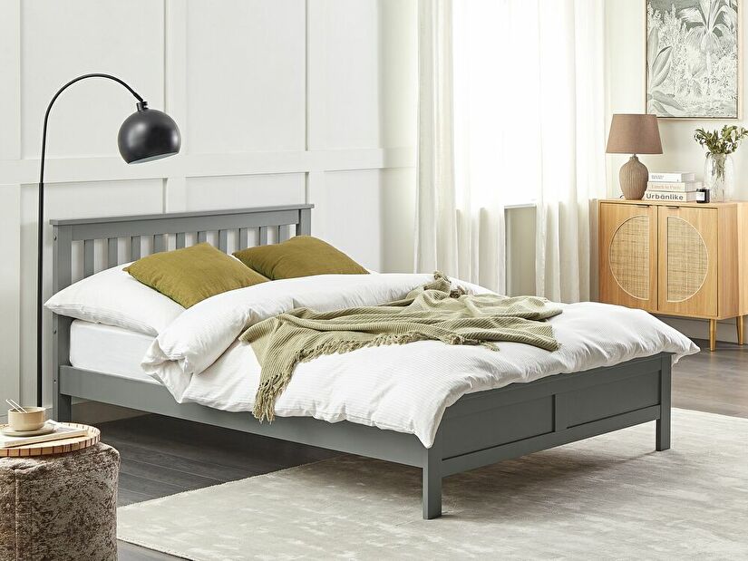 Manželská postel 140 cm Maye (šedá)