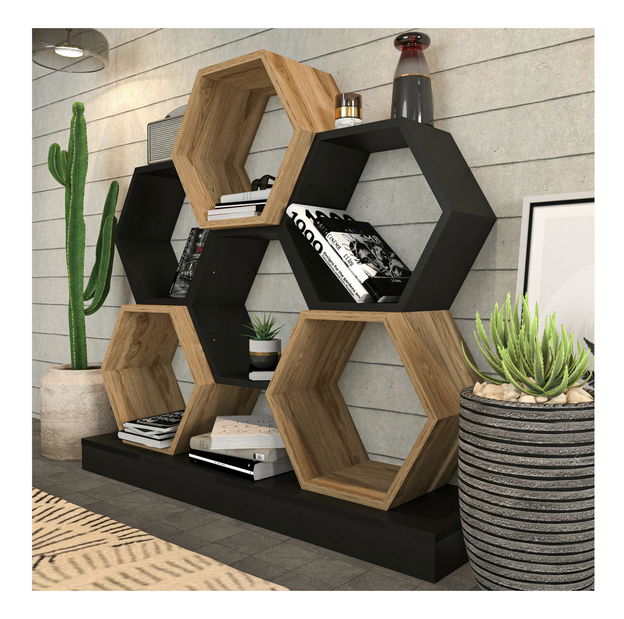 Regál Cicco (černá + dub)