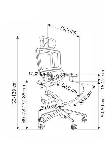 Kancelářské křeslo Ethaniel (šedá)