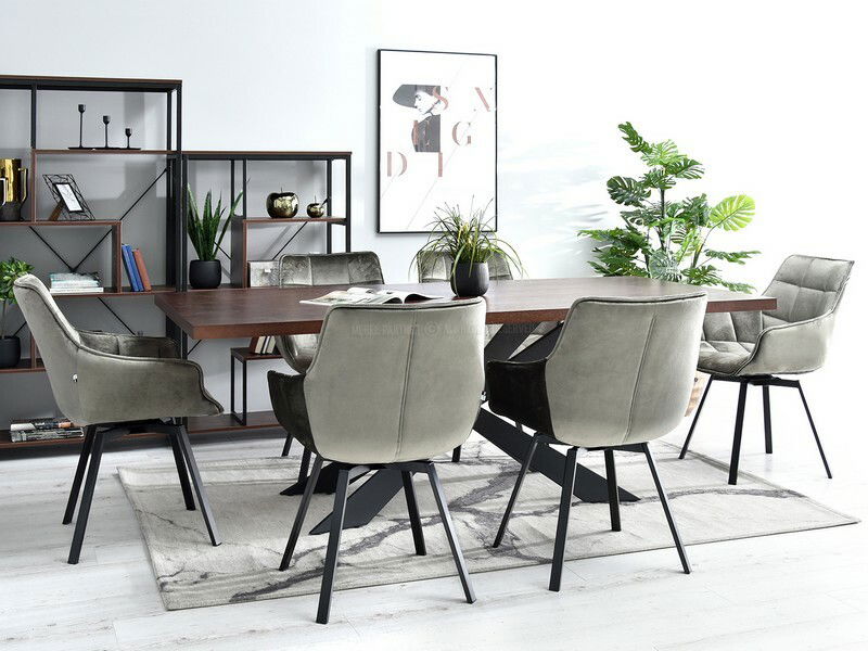 Židle Aranbura (šedá metalická + černá)