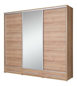 Šatní skříň s posuvnými dveřmi Hajoresta 1 (dub riviera) (se zrcadlem)
