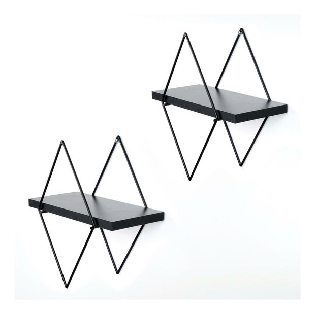 Dekorativní nástěnná police Duvelo 15 (černá)