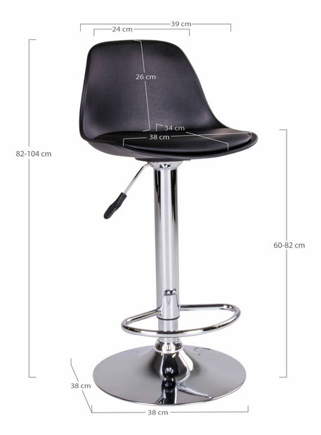 Barová židle Tintina (černá)