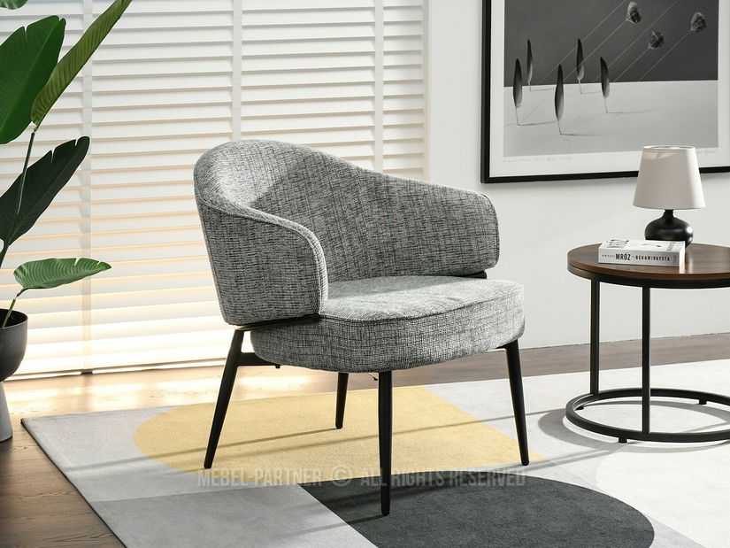 Křeslo Alfredo (šedá + černá)