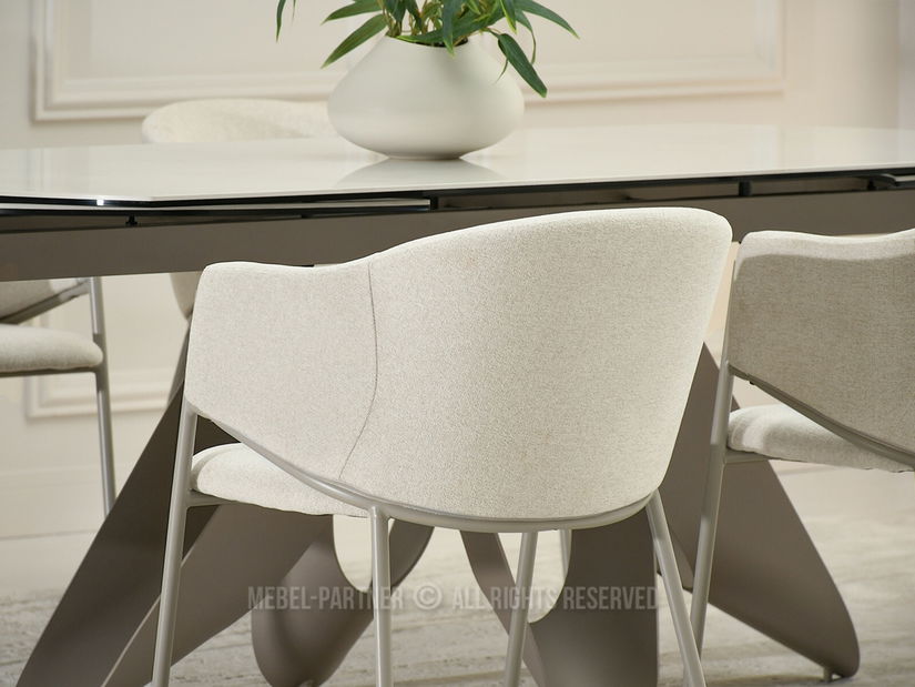 Jídelní židle Conquisto (krémová + šedá)