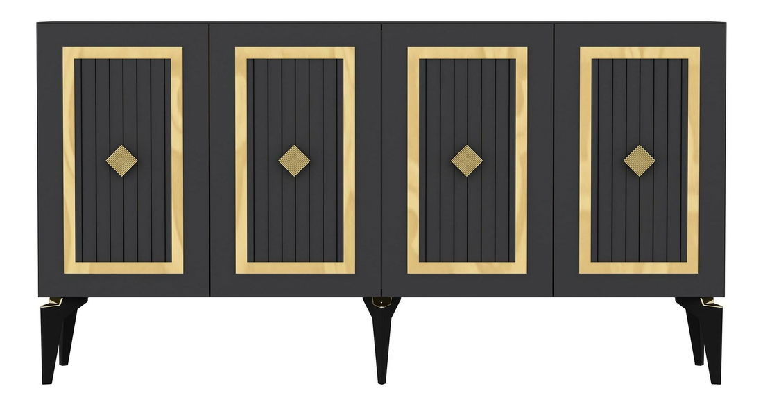 Skříňka Lideke 2 (antracit + zlatá)