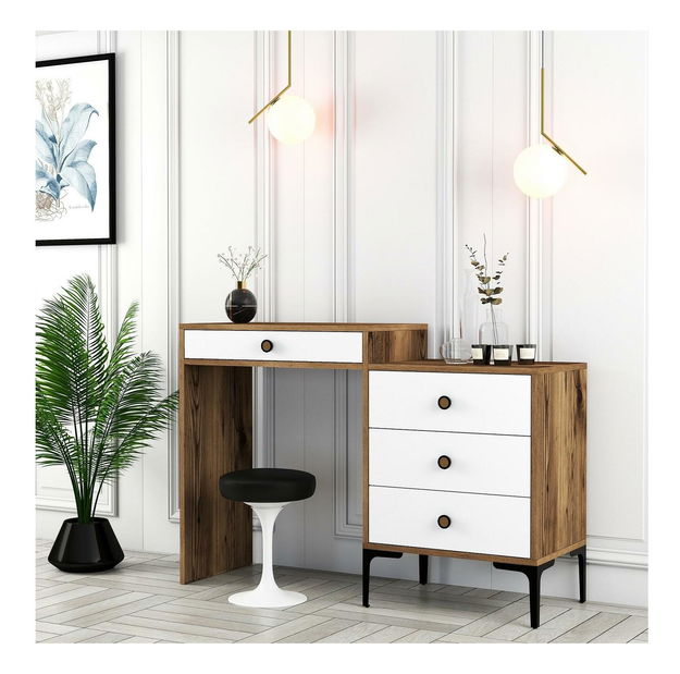 Toaletní stolek Logan 2 (bílý + ořech)