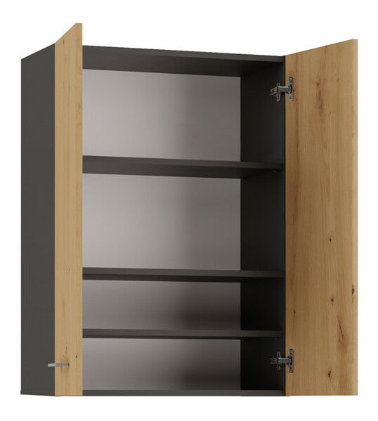 Závěsná koupelnová skříňka Perdieron 2 (antracit + dub artisan)