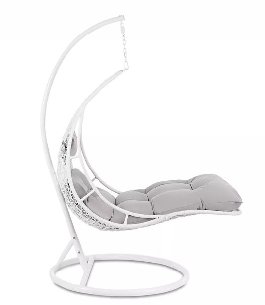 Závěsné křeslo Cleopatra (bílá + světle šedá)