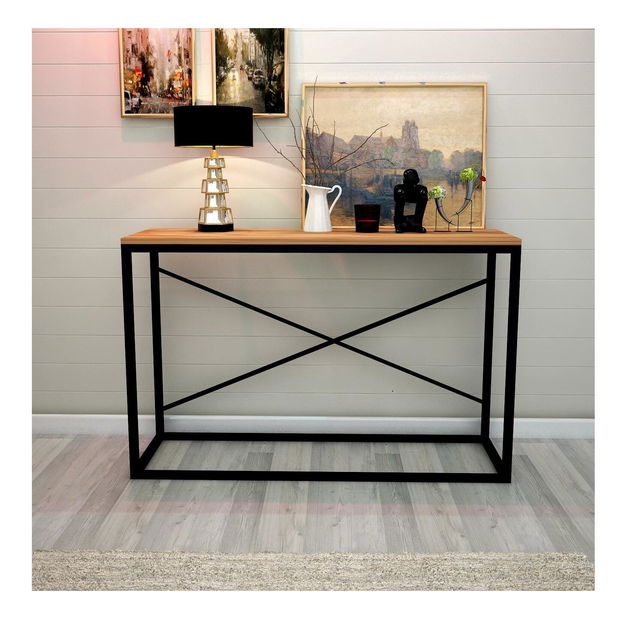 Konzolový stolek Vubomi 3 (ořech + černá)