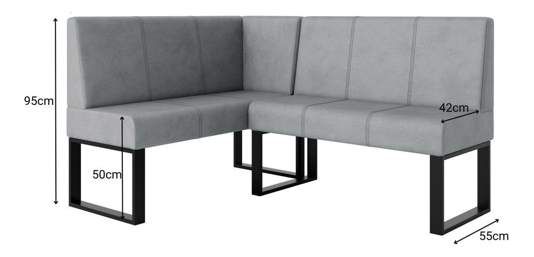 Rohová lavice Bernio 130x170 (šedá) (L)