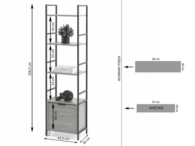 Regál Patinadora A (černá)