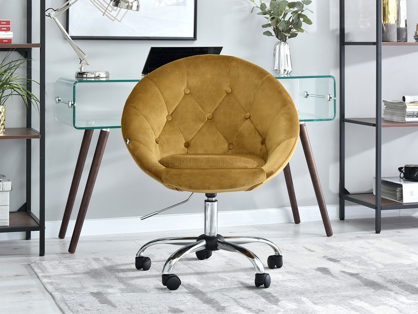 Křeslo Lush 4 (zlatá + chromová)