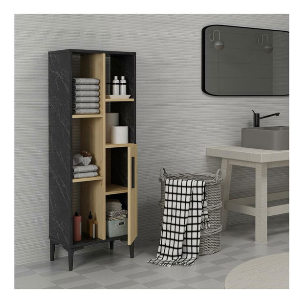 Regál Nobuti (dub safírový + černá)