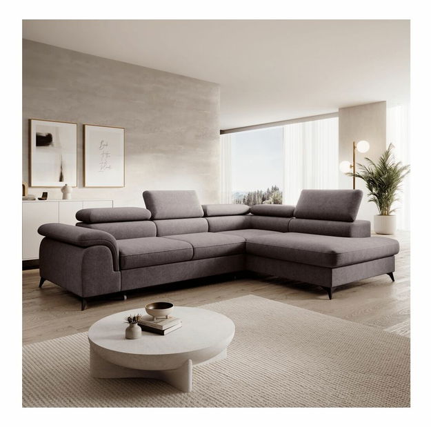 Rohová sedací souprava PONA (šedohnědá)