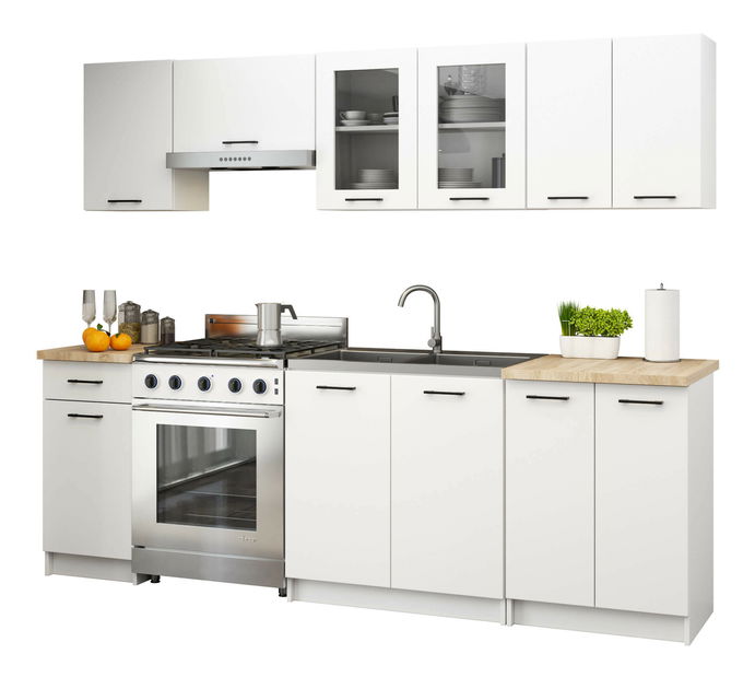 Horní kuchyňská vitrína Organo 580 (bílá)