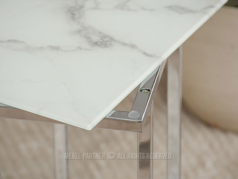 Konferenční stolek Vasho (bílá + chromová)