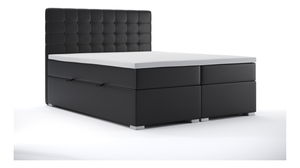 Boxspring postel 160 cm Clady (černá ekokůže) (s úložným prostorem)