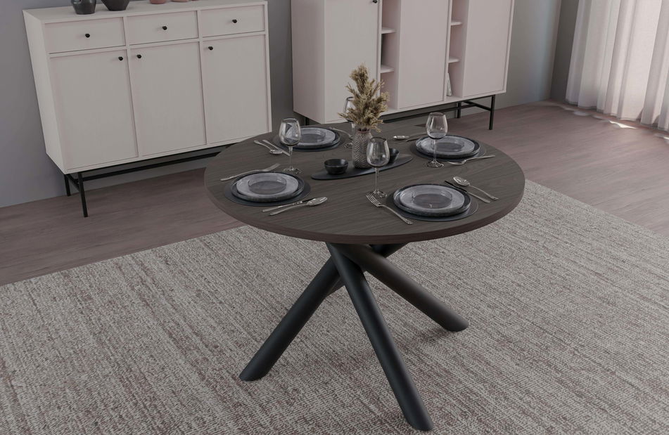 Kulatý jídelní stůl 110 cm Ossla (ořech)