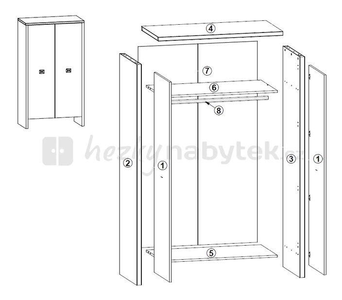 Šatní skříň BRW Maestica SZF2D_20_11