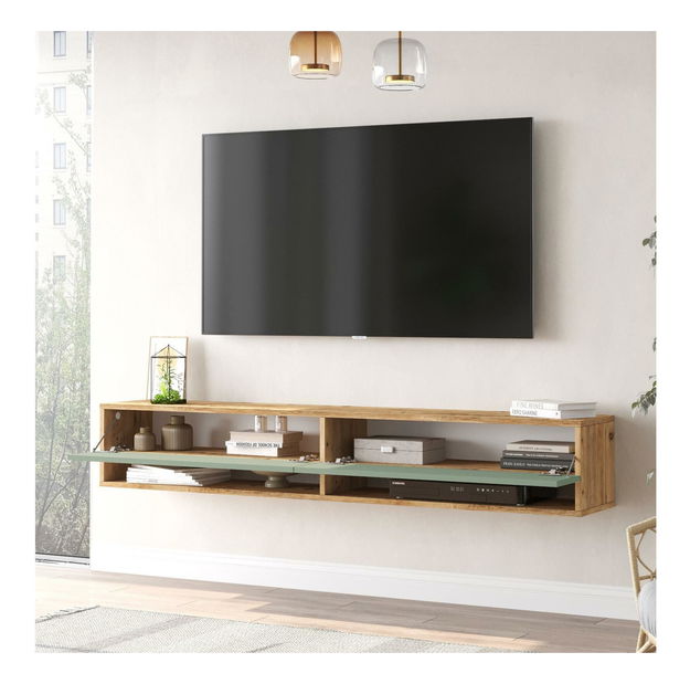  TV stolek/skříňka France 9 (borovice atlantická + zelená)