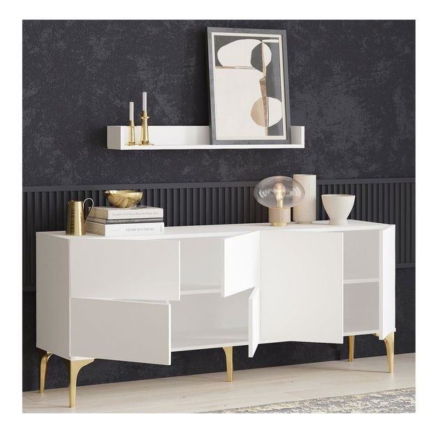 Skříňka Lipamo 2 (bílá + zlatá)