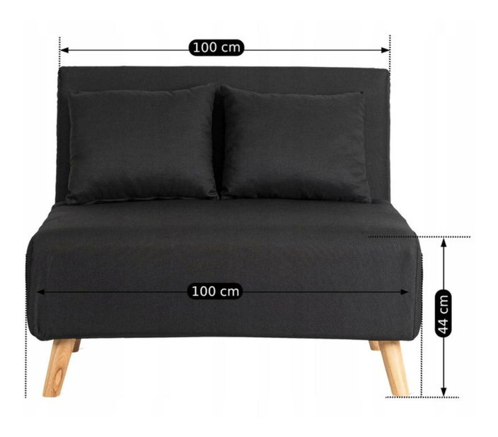 Rozkládací křeslo Motecacleta 2 (černá)