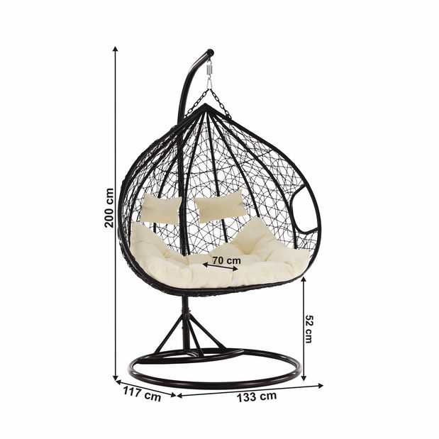 Závěsné křeslo Dali (hnědá)