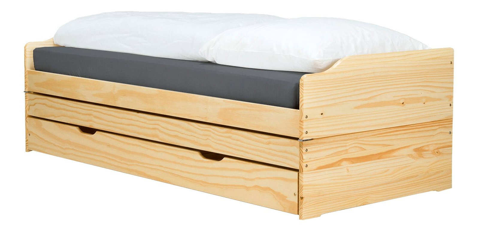 Postel s výsuvnými přistýlkami Flapi (borovice) 