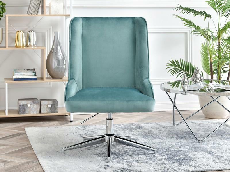 Křeslo Bilibo (tyrkysová + chromová)