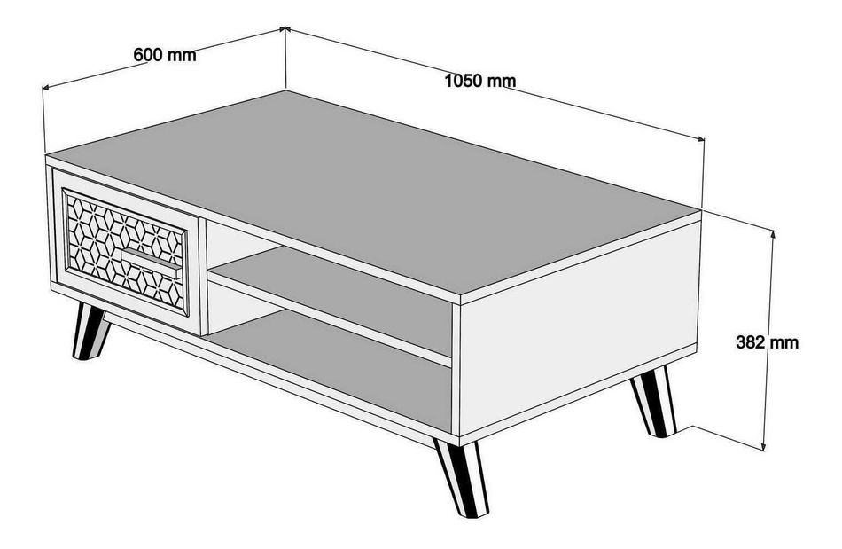 Konferenční stolek Aysha (ořech + modrá)