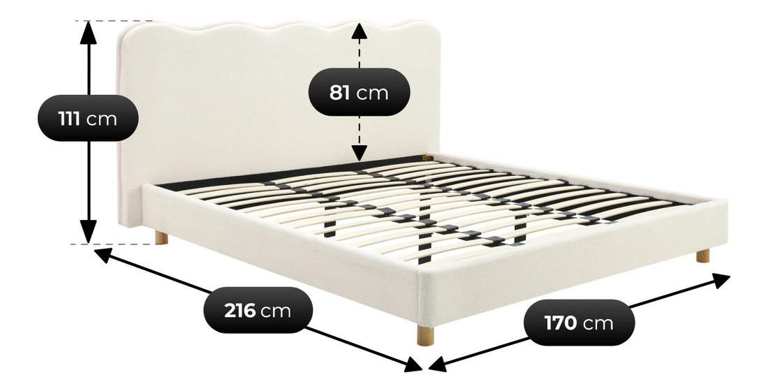 Manželská postel 160 cm Izimir 160 (krémová) (s roštem)