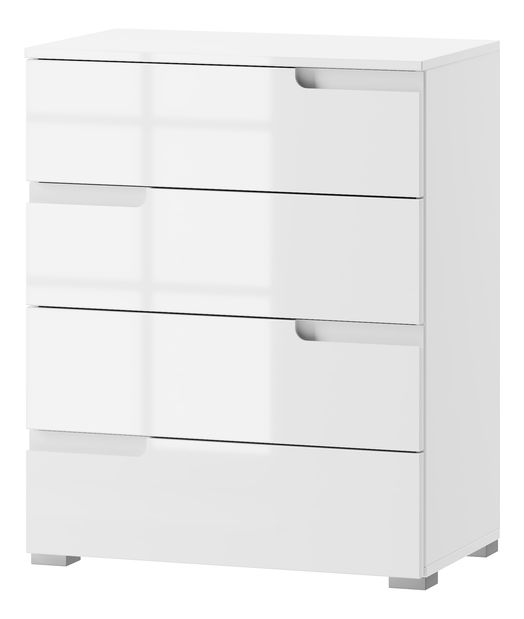Komoda Sallosa 4 (bílá + lesk bílý)
