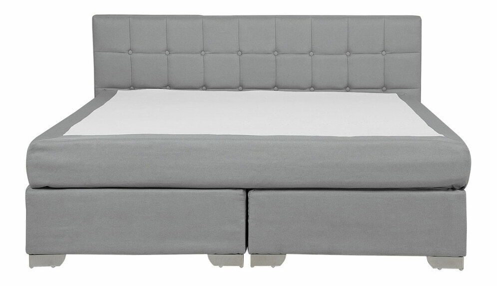 Boxspring postel 160 cm AMELISA (látka) (šedá) (s roštem a matrací)