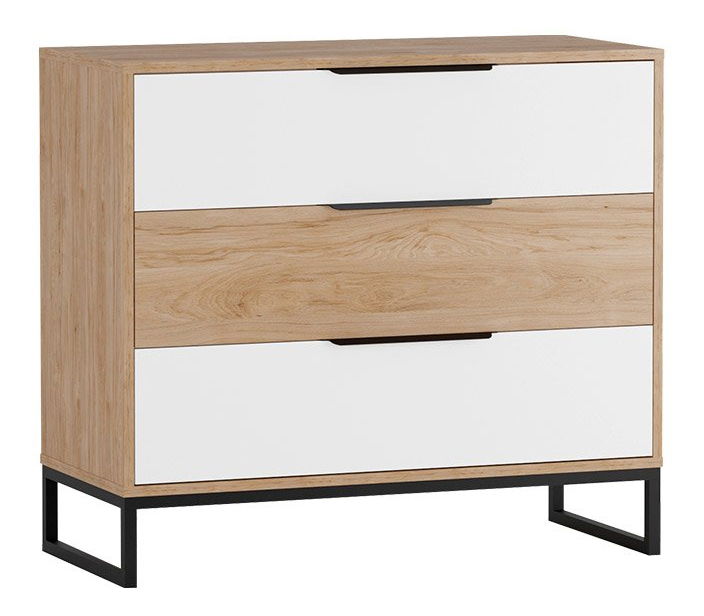 Komoda Irawadi K3SZ IA03 (hickory + matná bílá) *výprodej