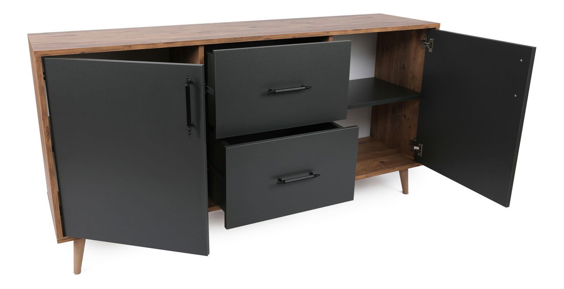 Komoda Cornell (ořech + antracit)