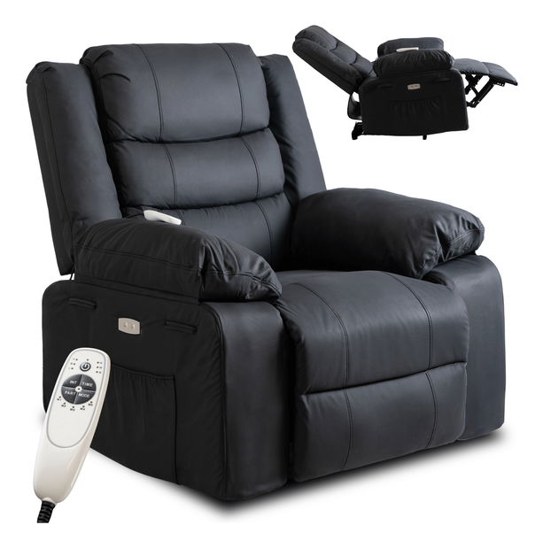 Masážní křeslo Jornaleros (černá ekokůže)