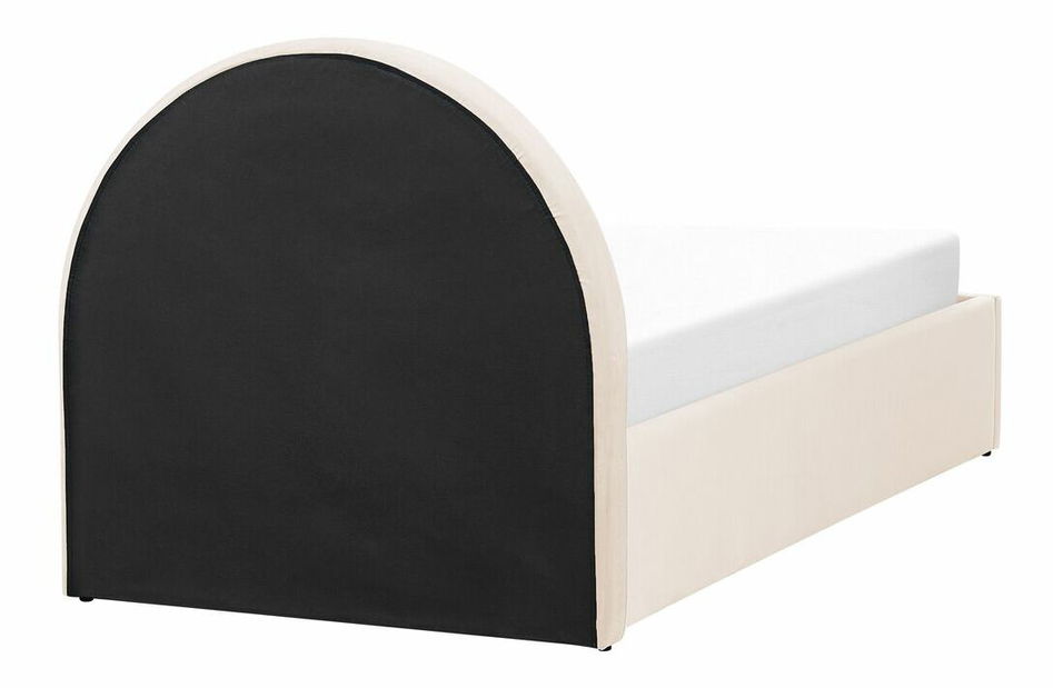 Jednolůžková postel 90 cm Annesile (béžová) (s roštem) (s úl. prostorem)