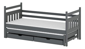 Dětská postel 90 cm DANNY (s roštem a úl. prostorem) (grafit)