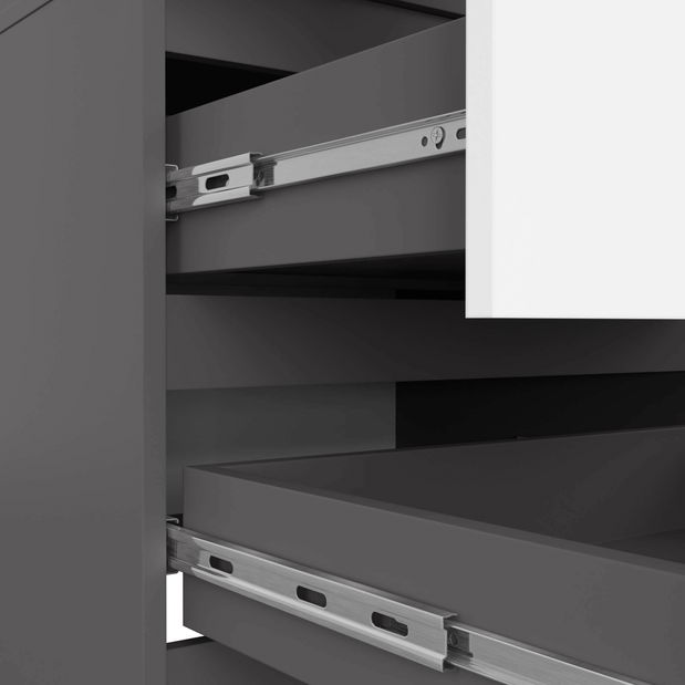 Šatní skříň Sentenciaba (grafit + bílá)