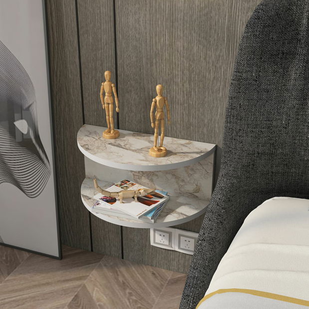 Noční stolek Belnek (mramor bílý)