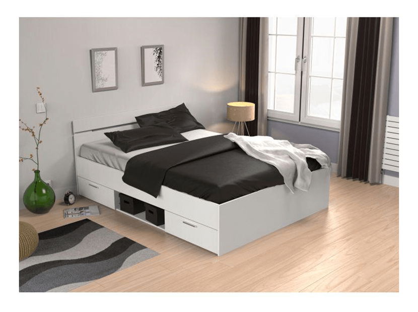 Manželská postel 160 cm Myriam (bílá) (bez matrace a roštu)