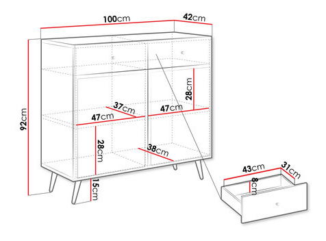 Komoda Baranto 2D2SZ (písková béžová) *výprodej