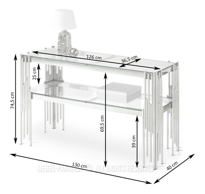 Konzolový stolek Borbandino (průhledné)