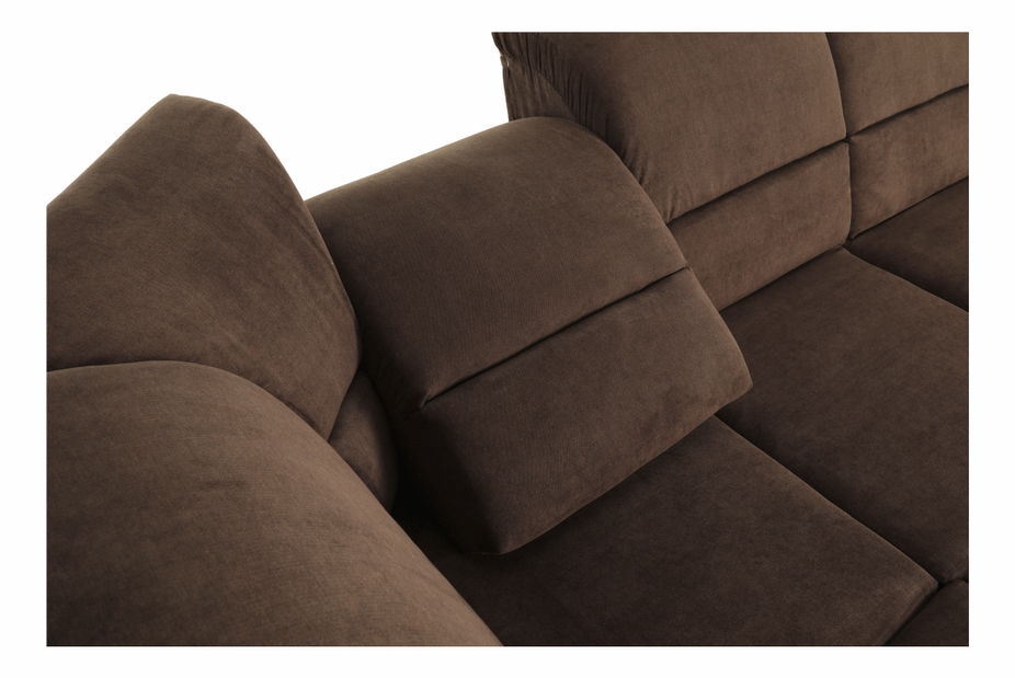 Rohová sedací souprava Stan (hnědá) (L)