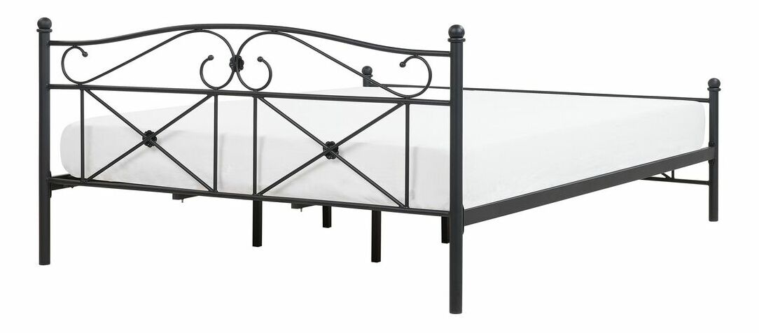 Manželská postel 180 cm Ramirez (černá) (s roštem)