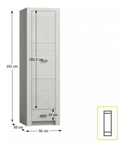 Šatní skříň Inneas 02 (jasan bílý)